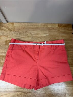 Express Coral Shorts with White Belt